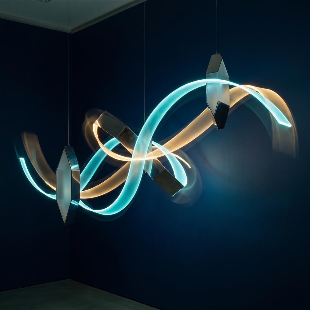 Abstract visualization of automated data flowing between connected systems